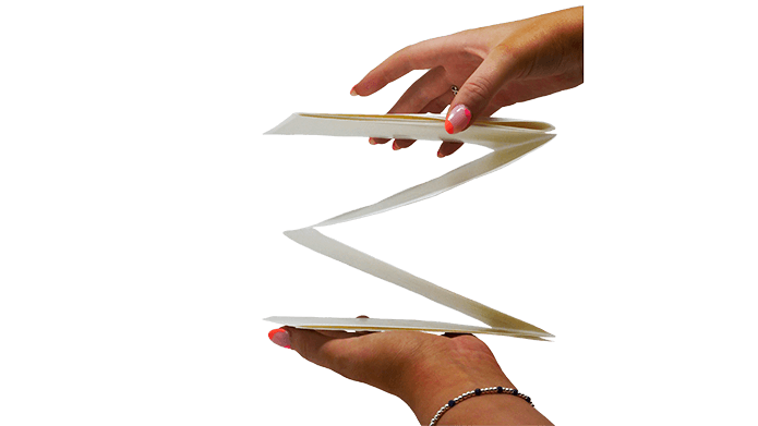 fan fold badges